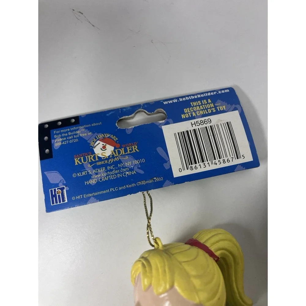 VTG 2002 Bob The Builder & Wendy  Lot of 2 Christmas Ornaments Kurt‎ Adler